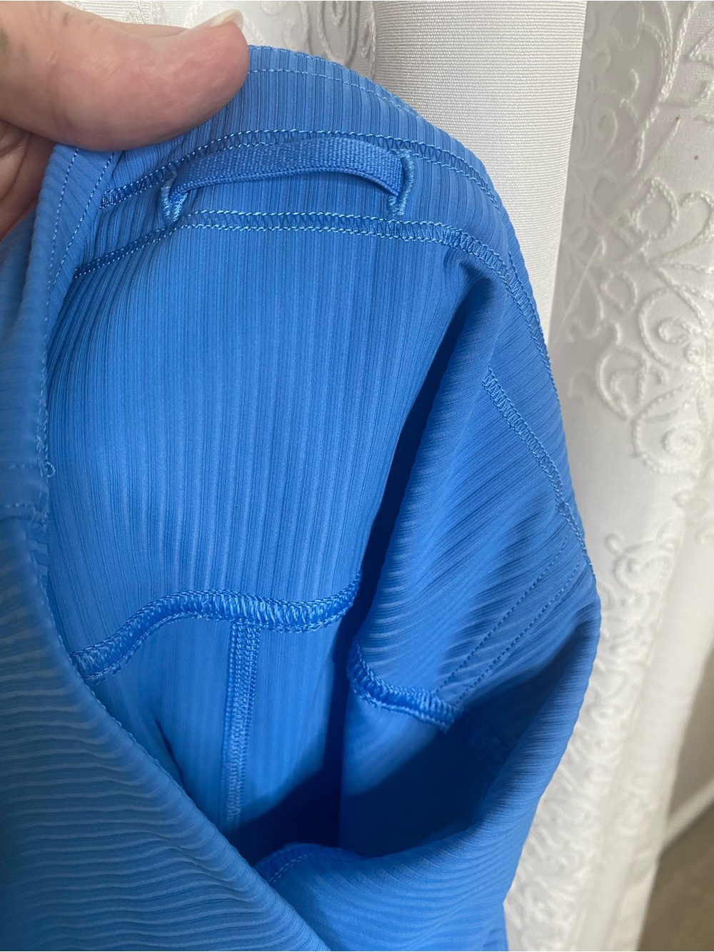 LULULEMON Size 4 Base Pace High Rise Blue Ribbed Bike Shorts - Picture 4 of 12
